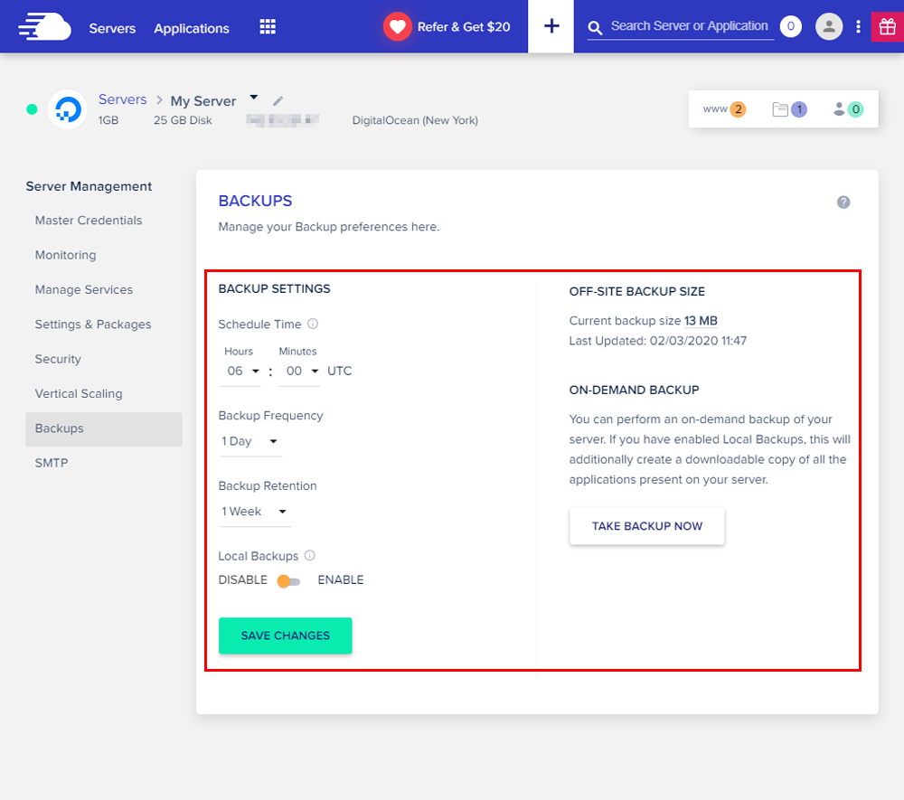 Cloudways-backups