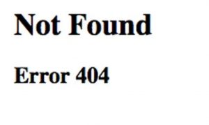 common web error 404 not found