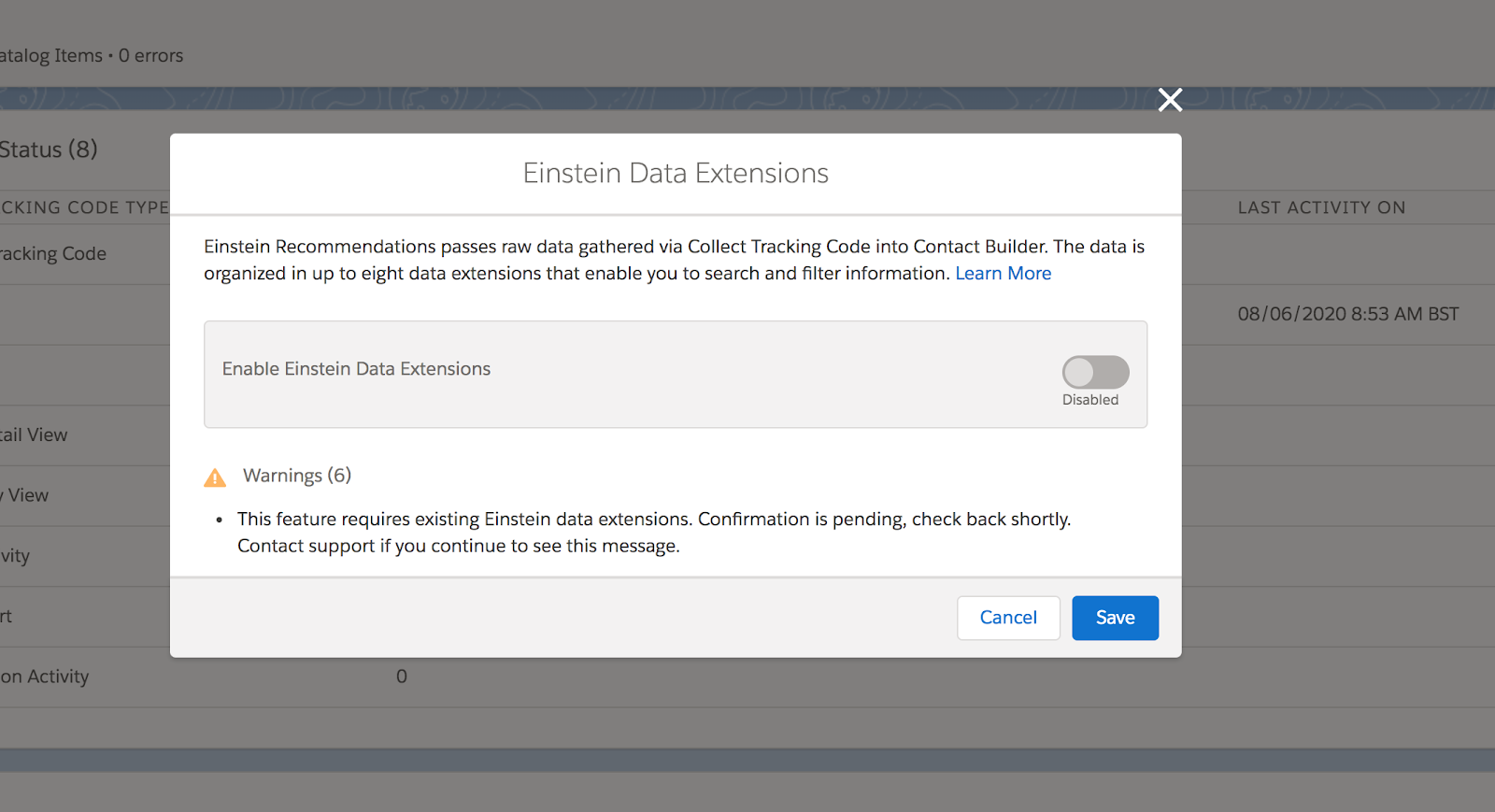 Einstein Data Extensions