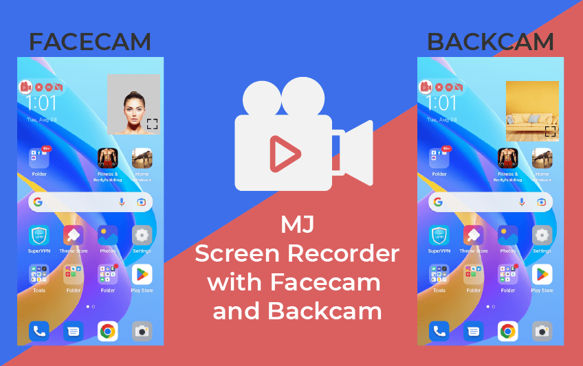 MJ Screen Recorder with Facecam and backcam