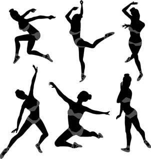 Dancing girl silhouette by