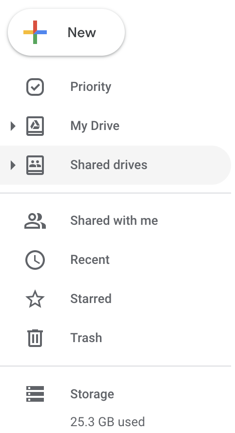 Access your starred folders from the lefthand side of your Google drive.