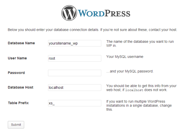 Configurar o WordPress Etapa 2