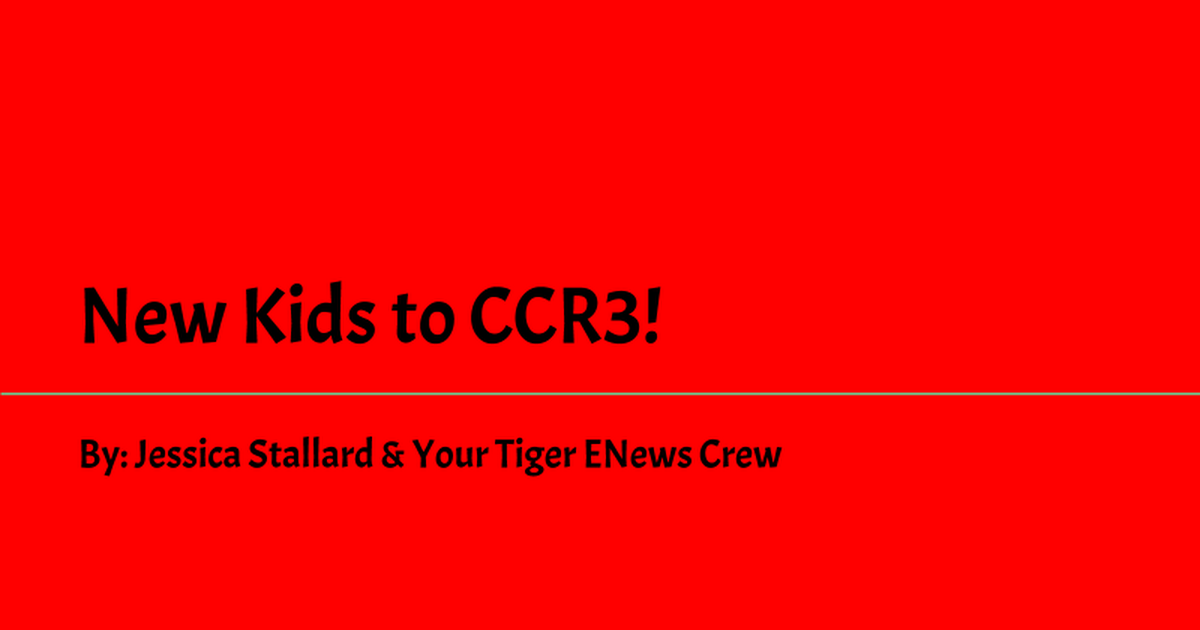 New Kids to CCR3!