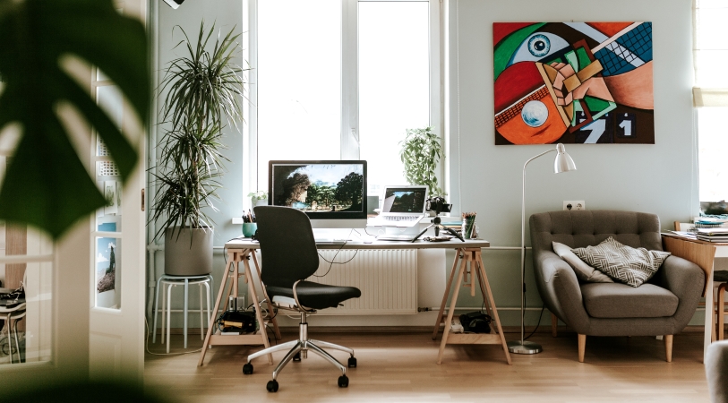 A trendy home office setup