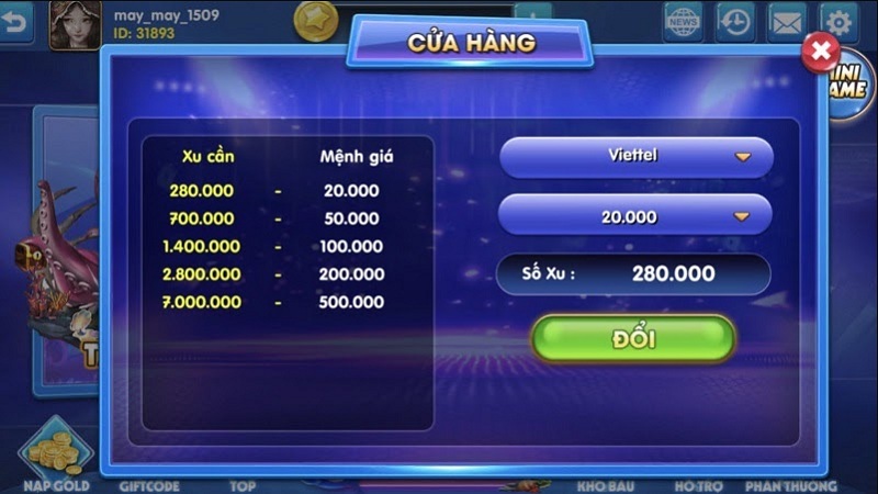 Thao tác rút tiền đổi thưởng tại cổng game Bắn Cá Rồng 