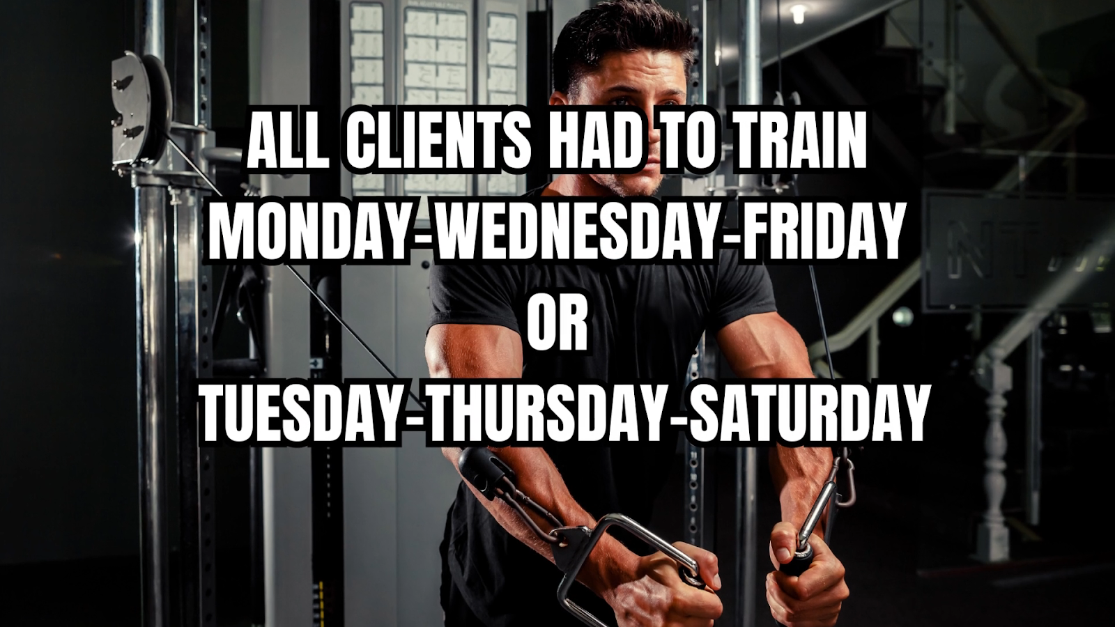 Clients originally trained with a day of rest in between each high intensity training workout 