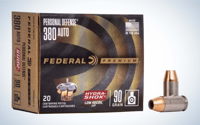  Federal Premium Personal Defense Reduced Recoil Ammunition 380 ACP 90 Grain Hydra-Shok Jacketed Hollow Point