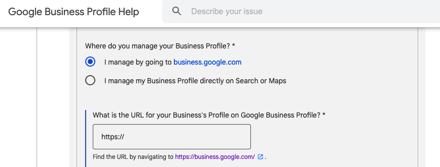 add your google business profile link