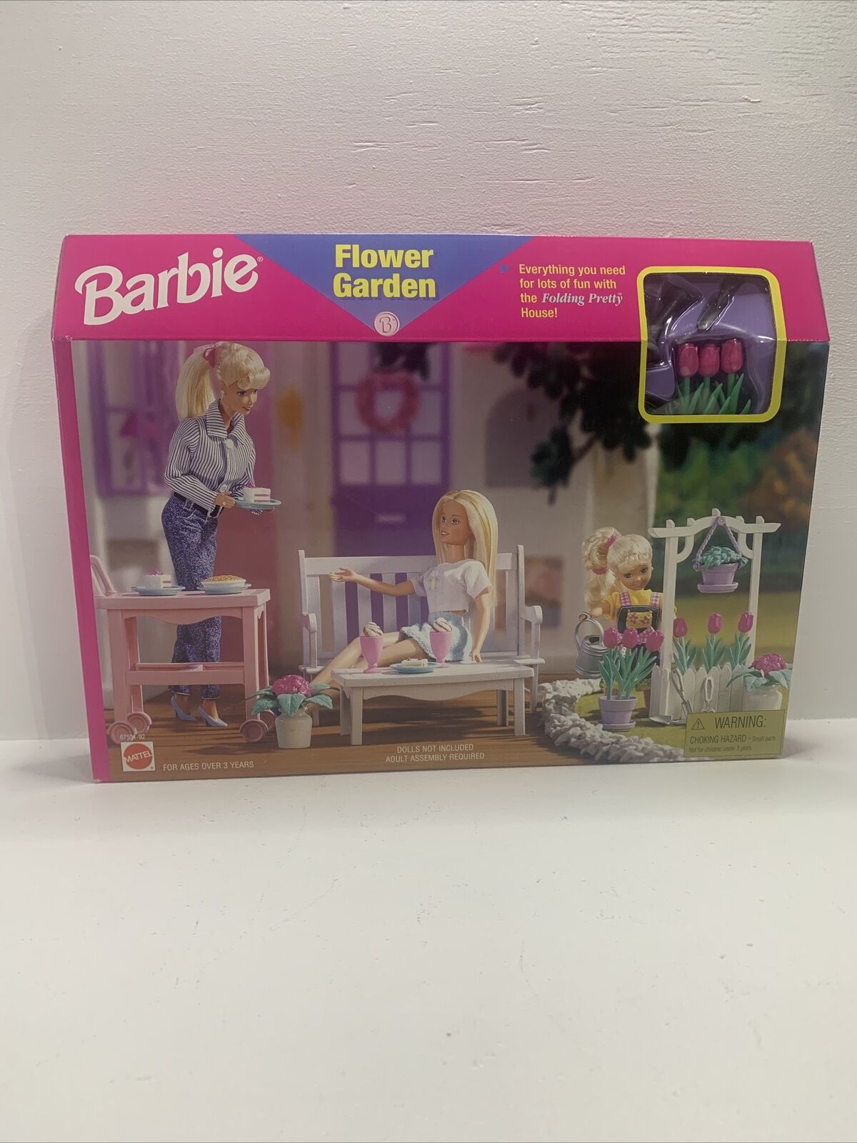 Barbie Flower Garden Playset - Folding Pretty House (1996 , Mattel) - Picture 1 of 8