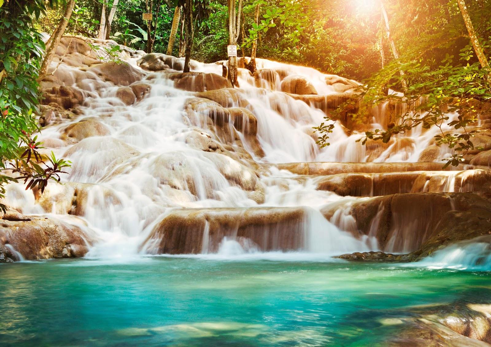 Beautiful Waterfall at Dunn's River Falls in Jamaica