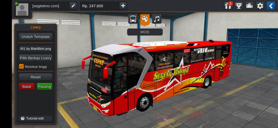 Download Mod Bussid Sugeng Rahayu SR1 Hino