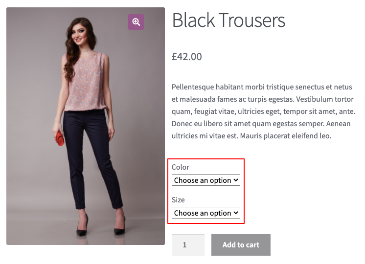 improved variable product attributes for woocommerce