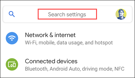 An example of Google pixel search settings