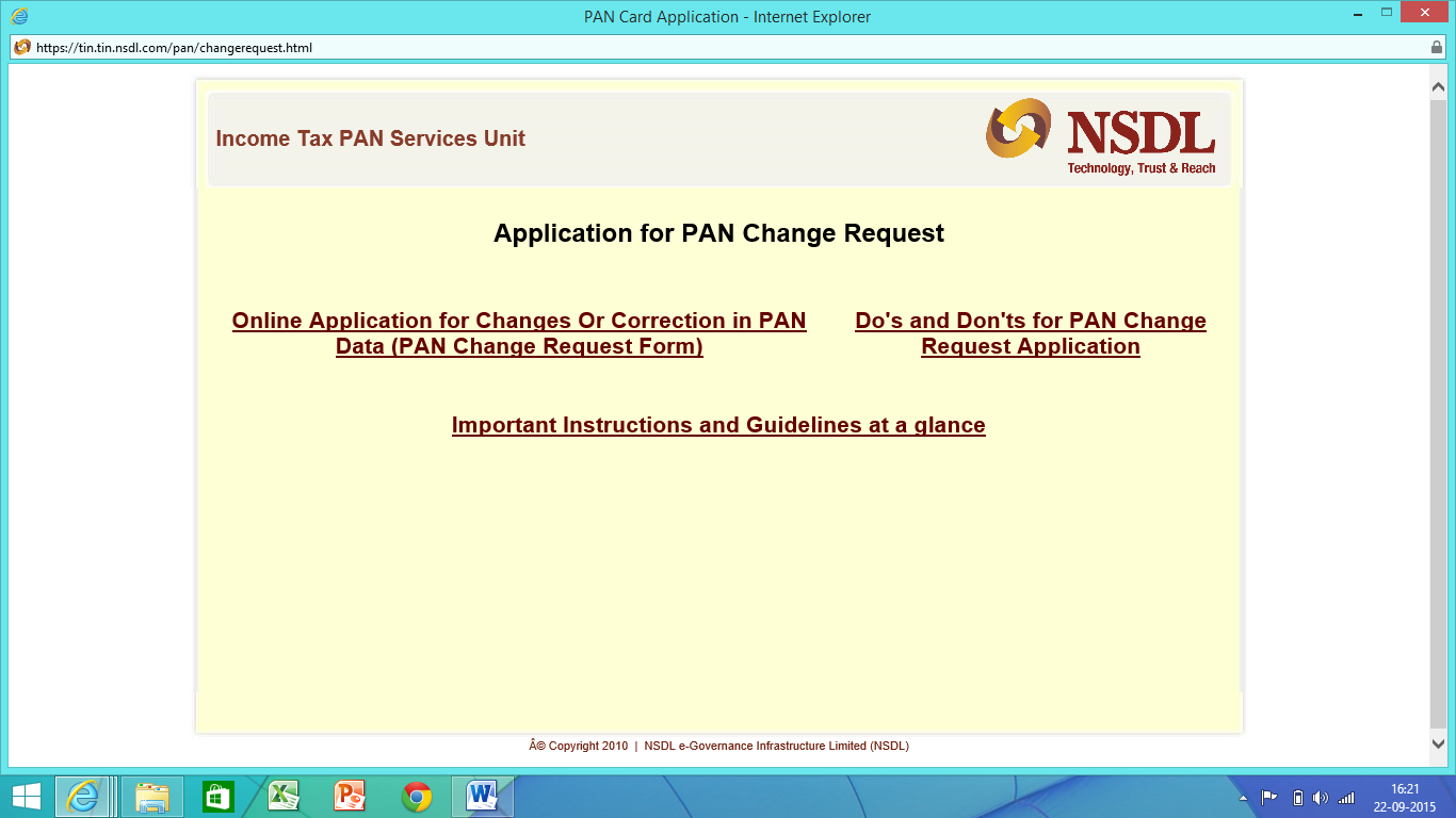 NSDL Change Request NSDL Change Request