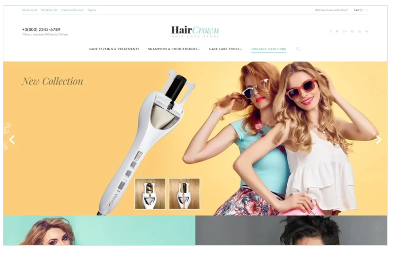 Hair salon magento theme