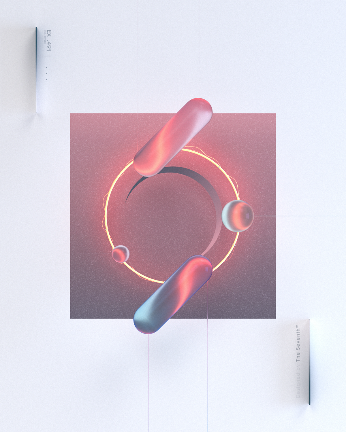 neon 3D c4d light Render octanerender   Interior gradient color glow