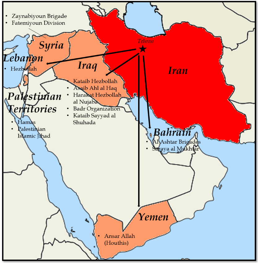 Iran Proxy and Sanctions Map Dec 2020