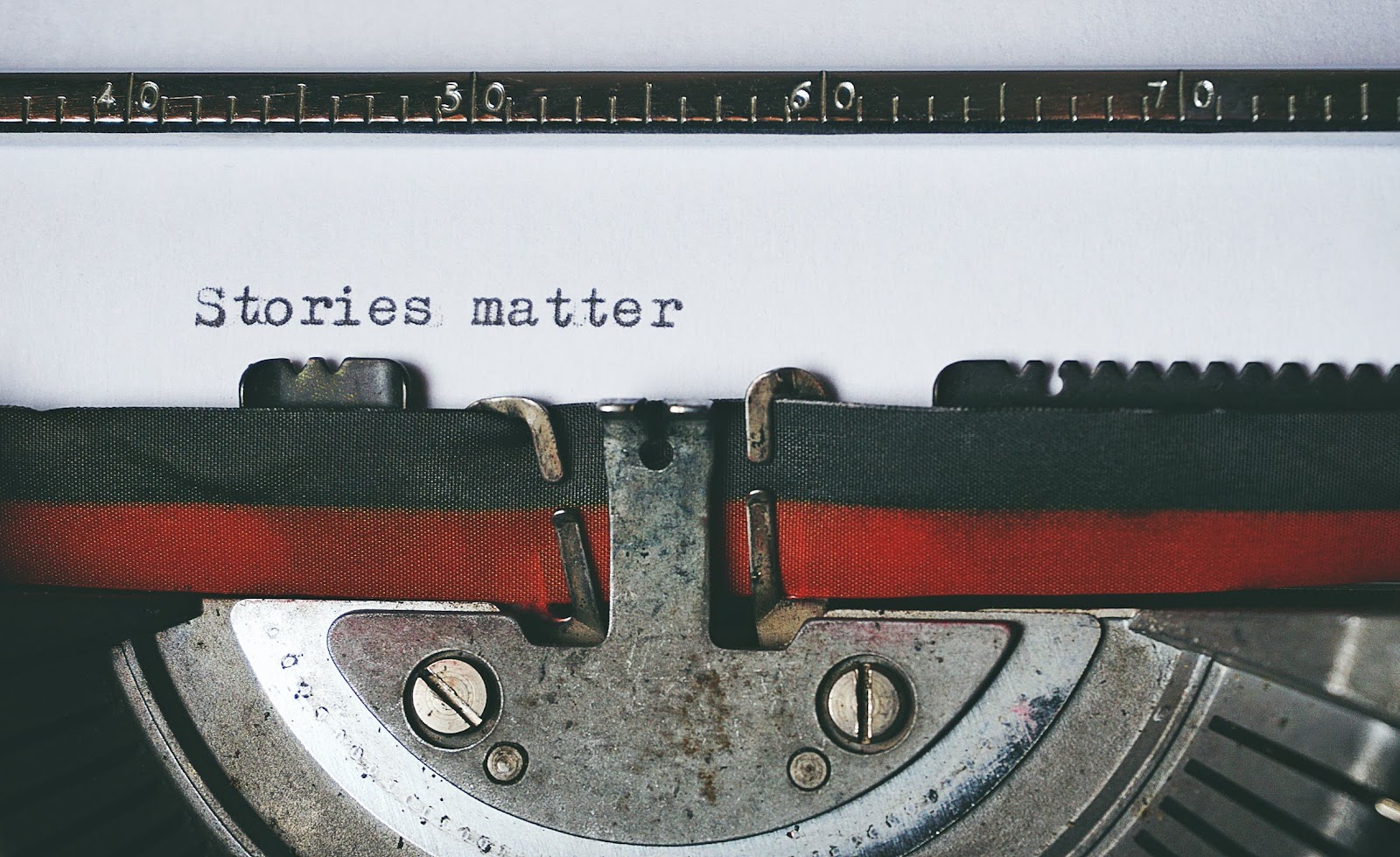 Stories matter - typed on a typewriter 