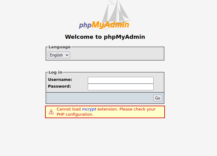 phpMyAdmin page screen grab by White Oak Security 