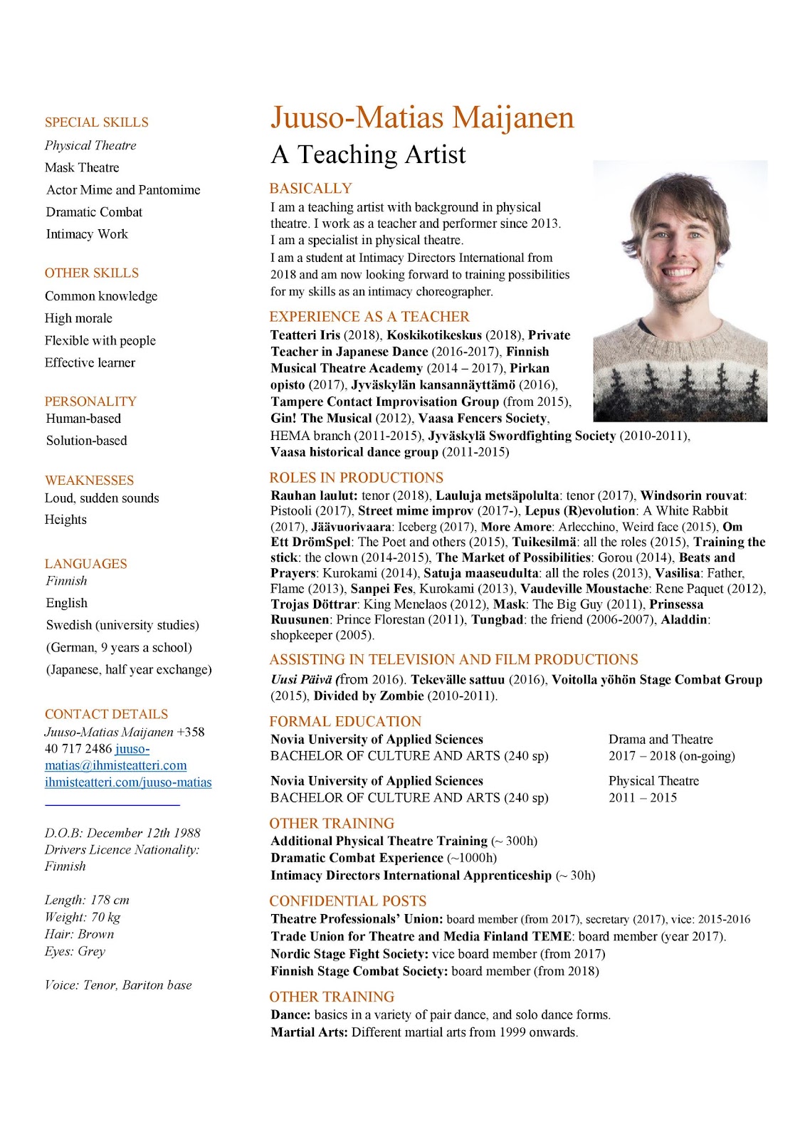 Acting Resume Template 