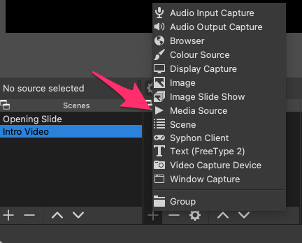 OBS Studio media sources