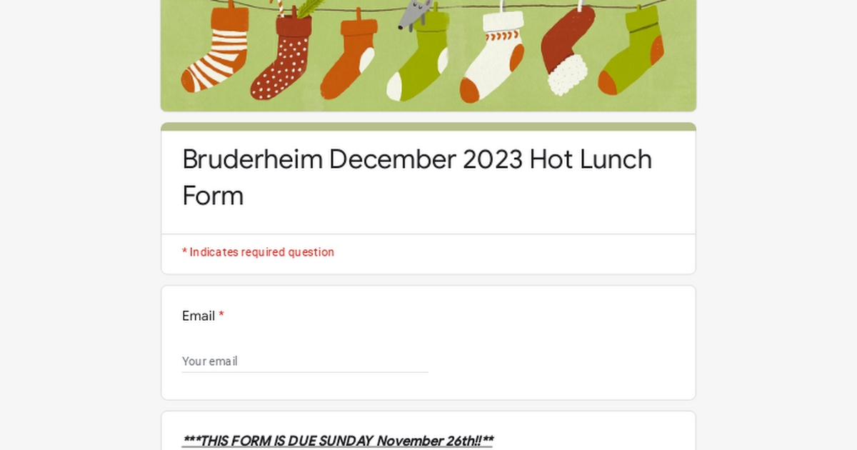 Bruderheim December 2023 Hot Lunch Form