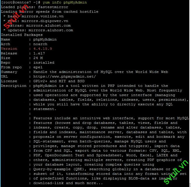 Install phpmyadmin on CentOS 7(2)