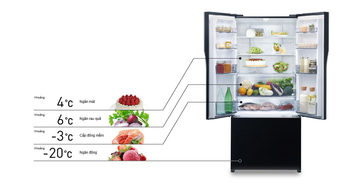 Tủ lạnh có dung tích rất lớn chứa được rất nhiều loại thực phẩm