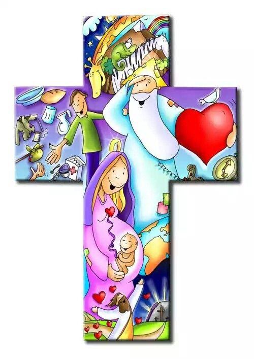 Mi hermoso Credo | Bible images, Cross paintings, Jesus cartoon