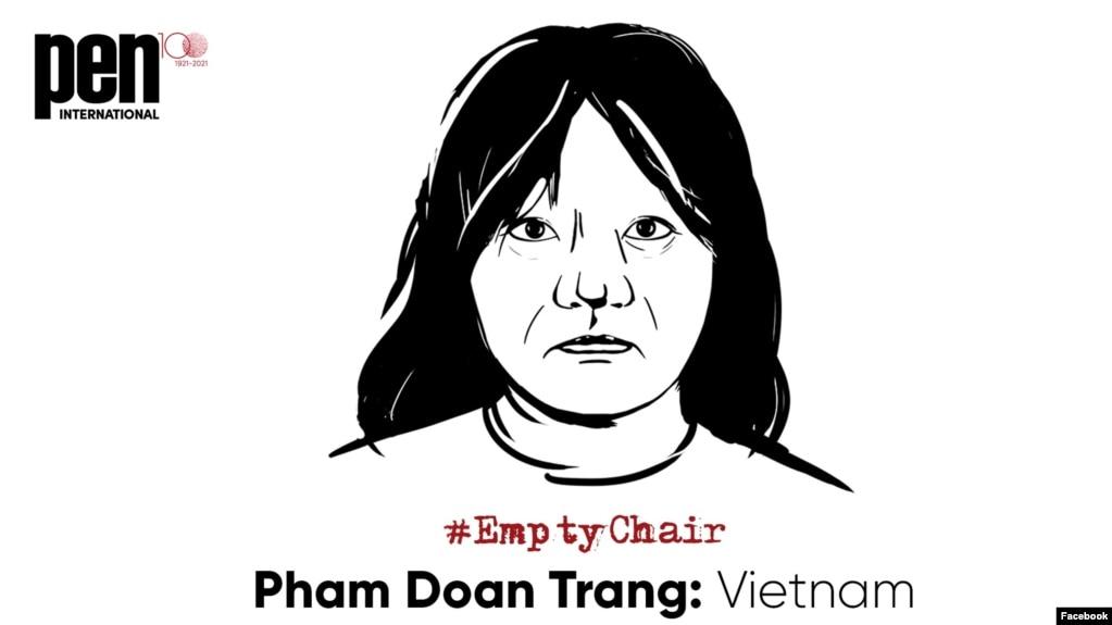 Tổ chức Văn bút Quốc tế (PEN International) kêu gọi trả tự do cho nhà hoạt động, tác giả Phạm Đoan Trang và sẽ dành một chiếc ghế trống tại kỳ đại hội lần thứ 88 của tổ chức này tại Thụy Điển diễn ra từ ngày 27/9/2022. Photo Facebook Pen International.