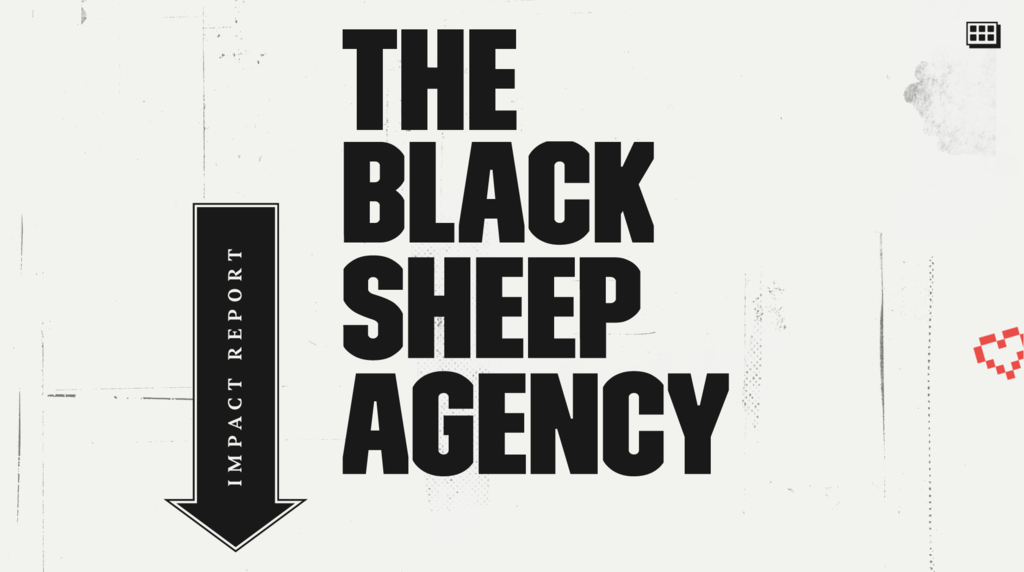 Página inicial do site da agência Black Sheep