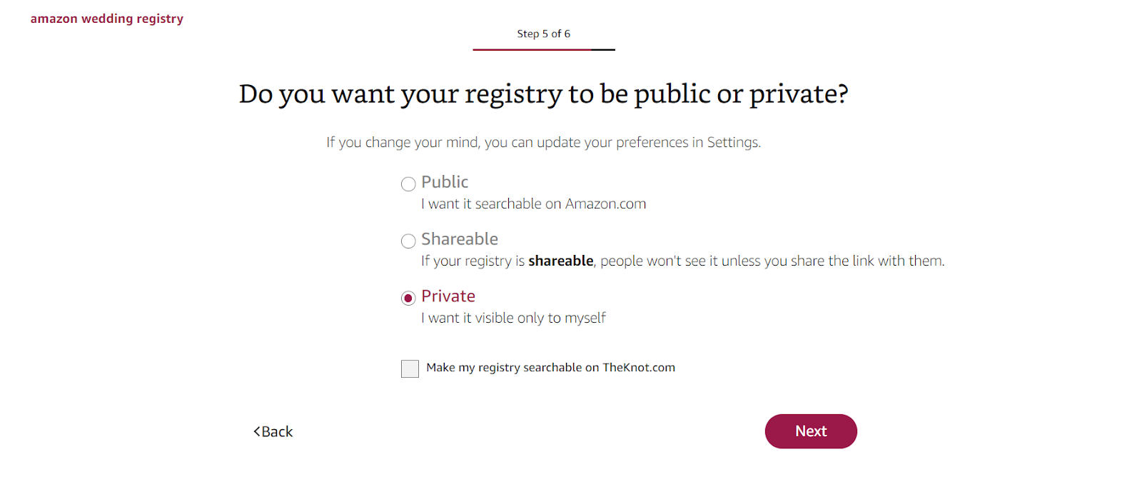 public or private registry