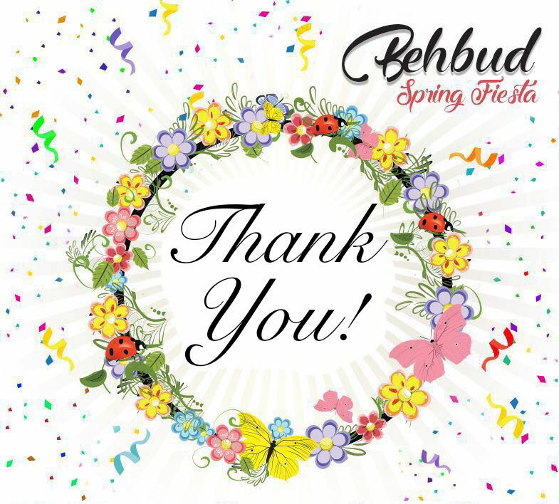 Behbud Spring Fiesta Thank You