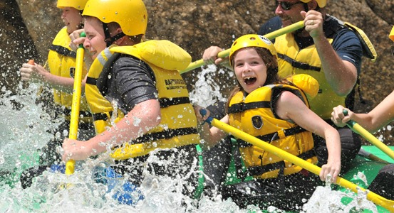 children white water rafting near Denver, CO