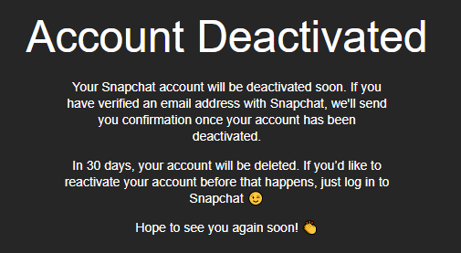 account deactivated