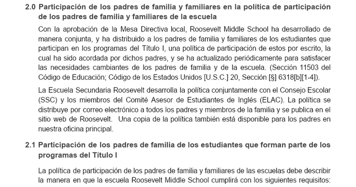 SPANISH - RMS 22-23 School-Level Parent & Family Engagement Policy