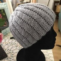 ribbed knit hat on mannequin head