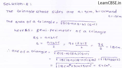 RD-Sharma-class 9-maths-Solutions-chapter 12 - Herons Formulae -Exercise 12.1 -Question-2