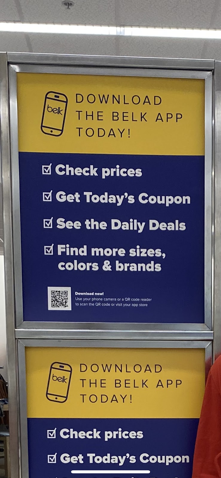 In-store QR code scan sign 