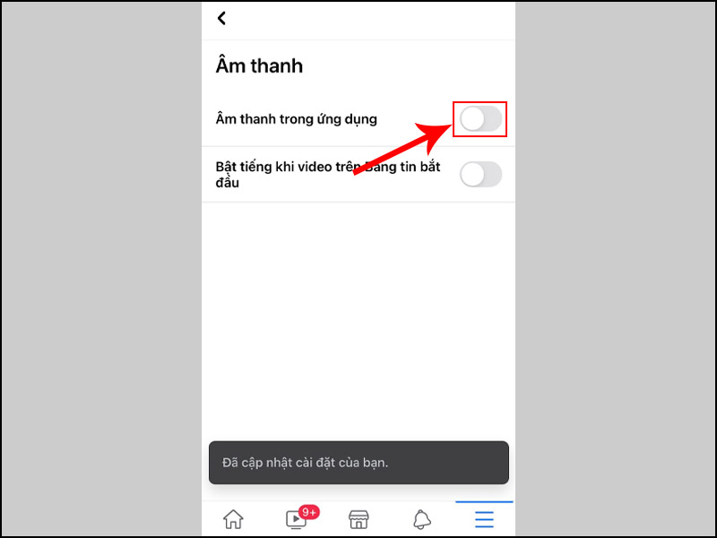 tắt âm thanh phiền nhiễu trên facebook