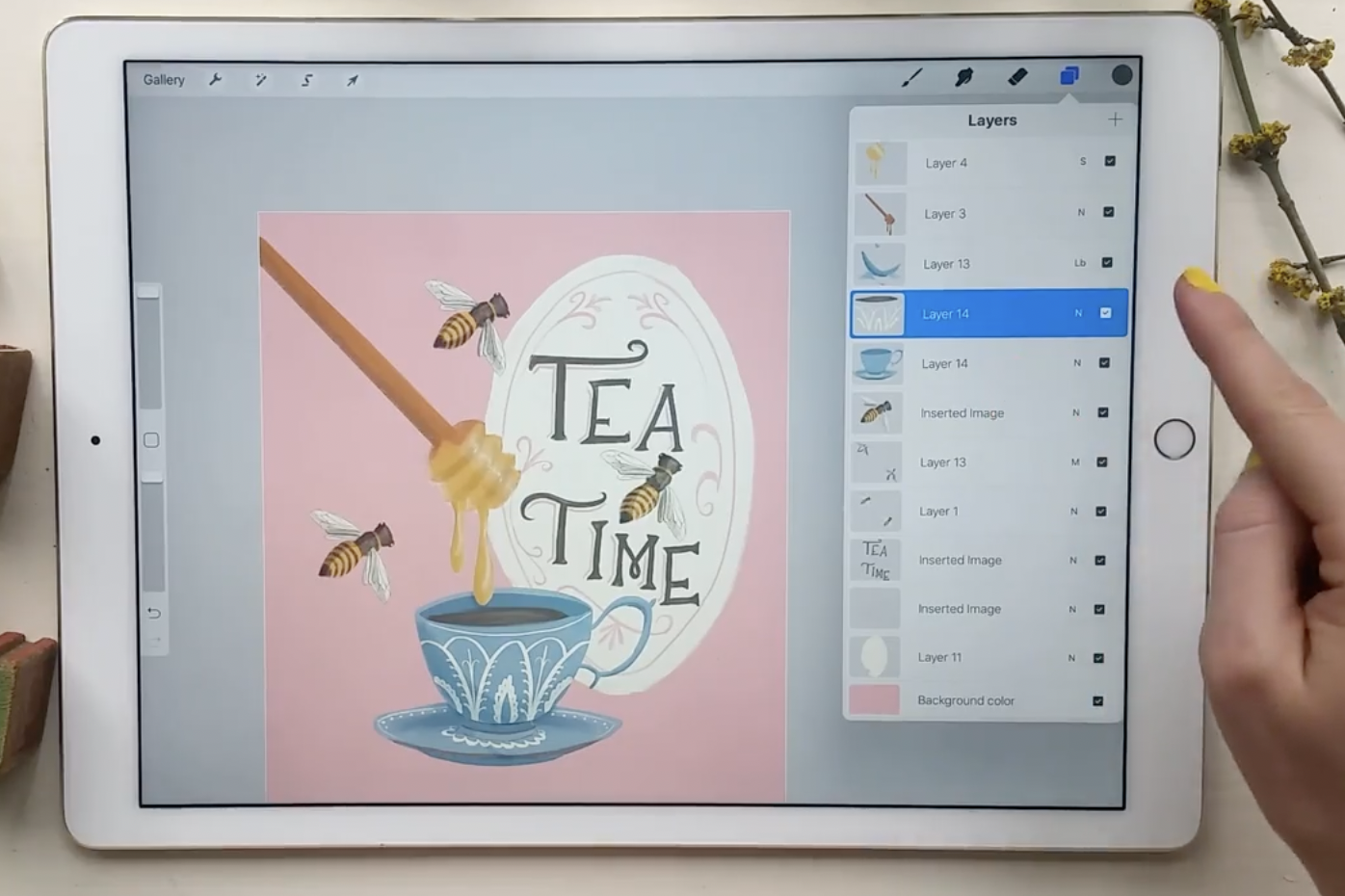 procreate artwork "tea time"