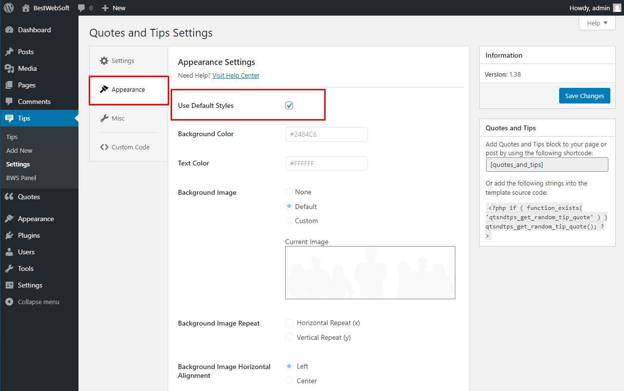Quotes and Tips - User Guide | BesWebSoft WordPress Plugin