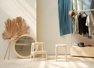 A minimalist room with a minimalist wardrobe.