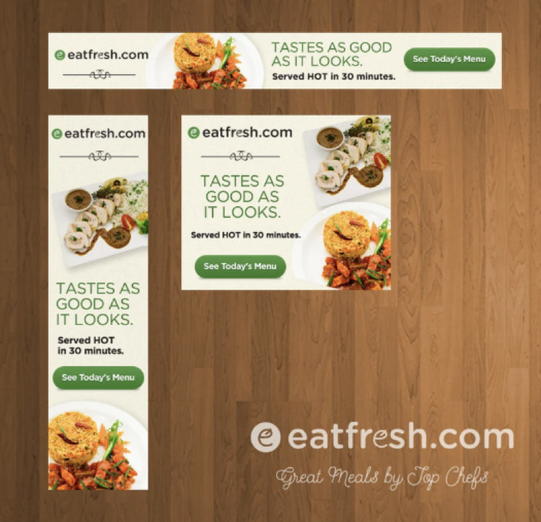 EatFresh paid ads with a clear CTA included.