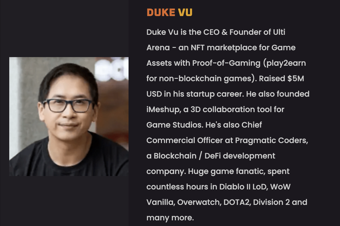 Duke Vu - Người đứng đầu dự án.