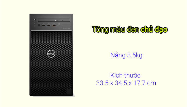 PC Dell Precision 3650 Tower CTO BASE- T3650 | Tông màu đen chủ đạo