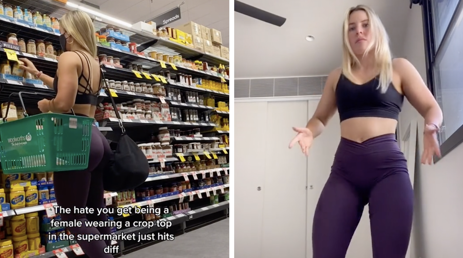 Tight pants in super-market