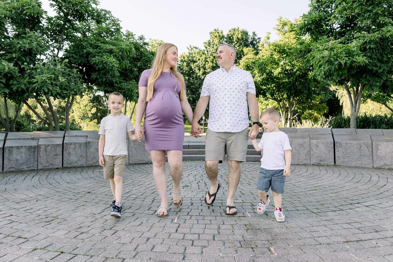 Pregnant couple family photo