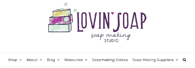 A screenshot of the blog “Lovin Soap”.